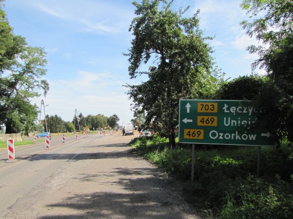 przebudowa drogi wojewódzkiej nr 703 między Poddębicami a węzłem Wartkowice.